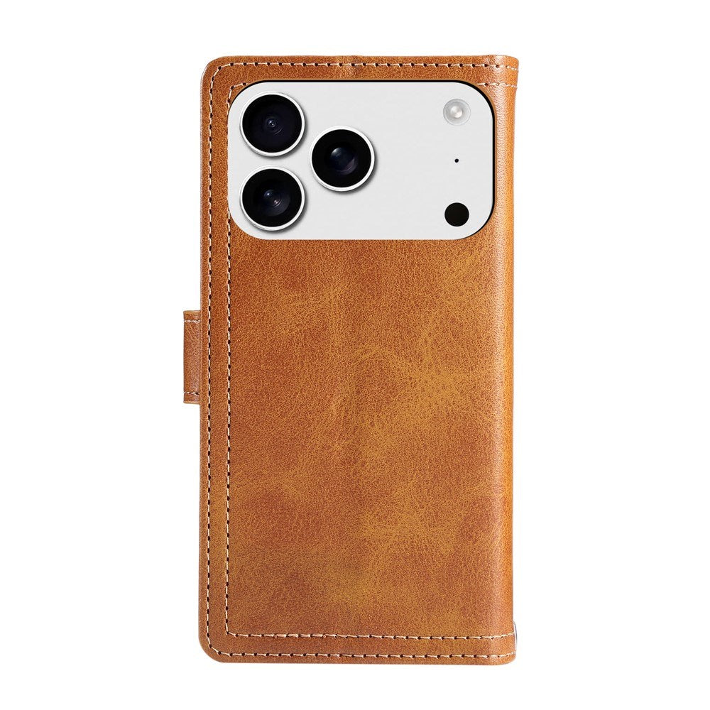 iPhone 18 Pro Max / 17 Pro Max EIDERWOOD Kunstlæder Flip Cover m. Pung - Lysebrun