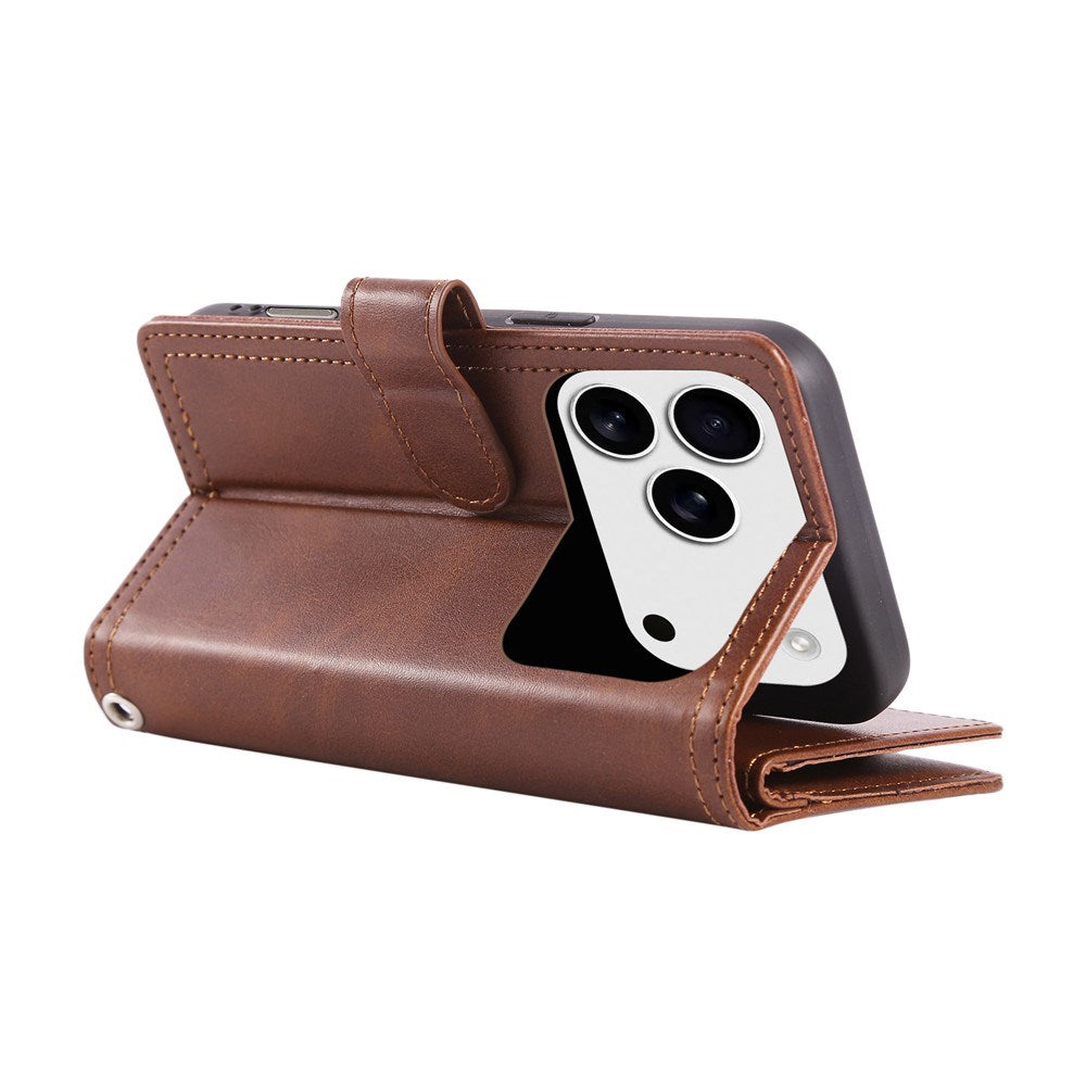 iPhone 18 Pro Max / 17 Pro Max EIDERWOOD Kunstlæder Flip Cover m. Pung - Mørkebrun