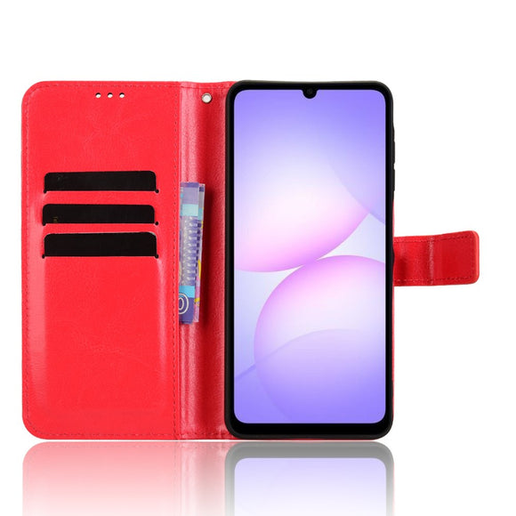 EIDERWOOD Samsung Galaxy A07 Kunstlæder Flip Cover m. Strop - Rød