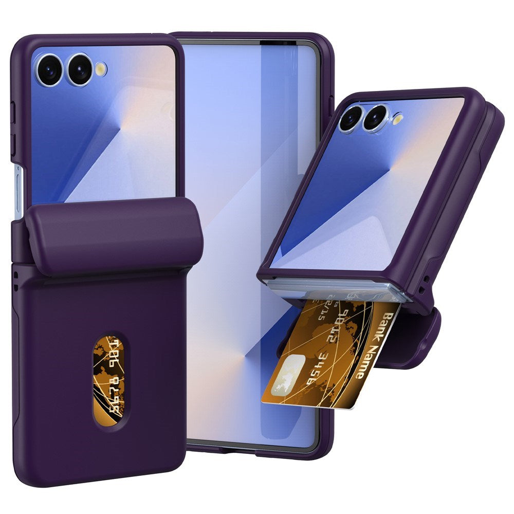 EIDERWOOD Samsung Galaxy Z Flip7 FE / Flip6 Hårdt Plastik Cover m. Kortholder - Mørkelilla