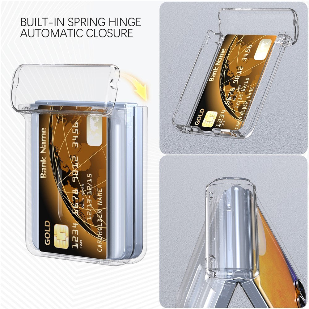 EIDERWOOD Samsung Galaxy Z Flip7 FE / Flip6 Hårdt Plastik Cover m. Kortholder - Gennemsigtig