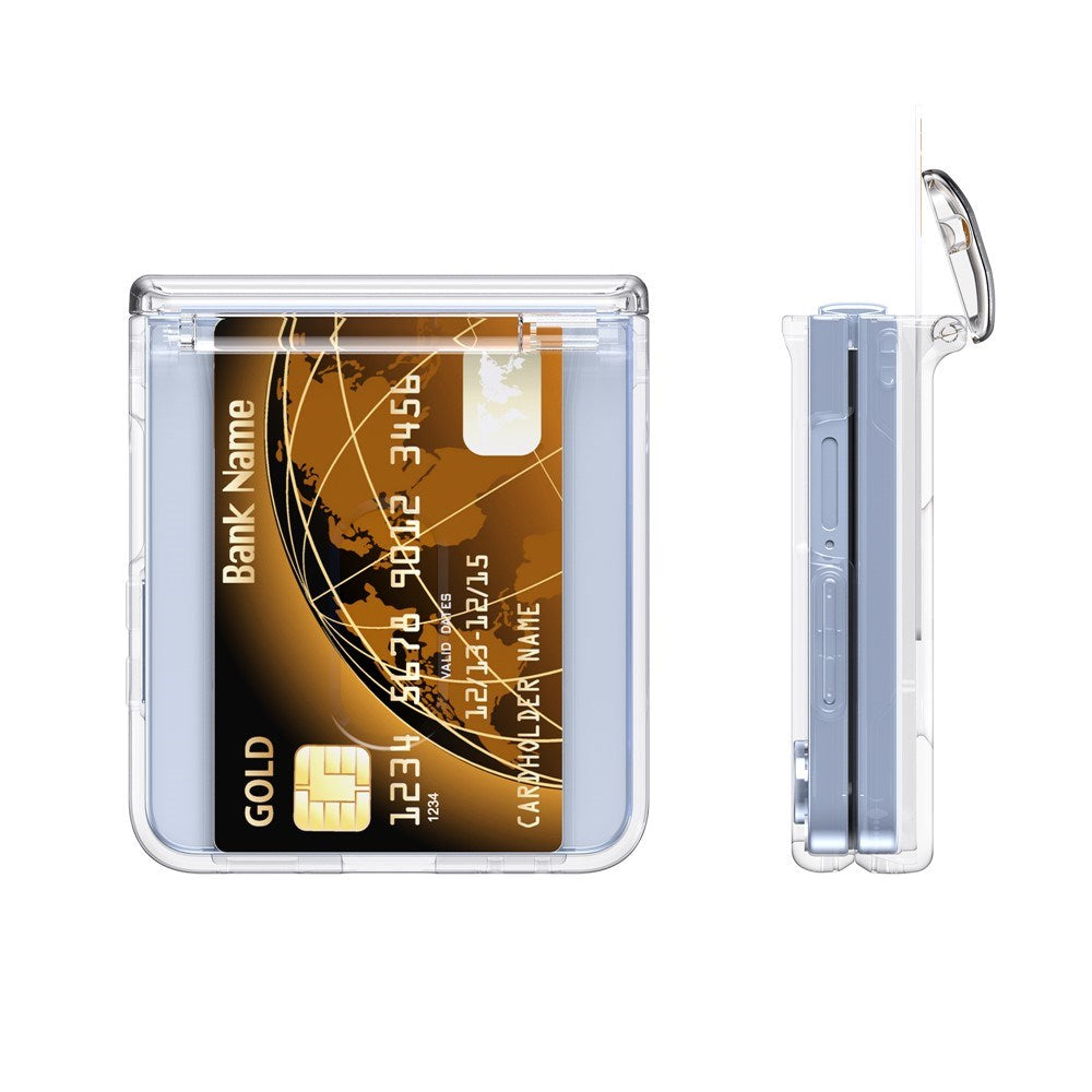 EIDERWOOD Samsung Galaxy Z Flip7 FE / Flip6 Hårdt Plastik Cover m. Kortholder - Gennemsigtig