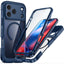 iPhone 18 Pro / 17 Pro Hybrid Plast Cover m. Indbygget Skærmbeskyttelse - MagSafe Kompatibel - Gennemsigtig / Blå