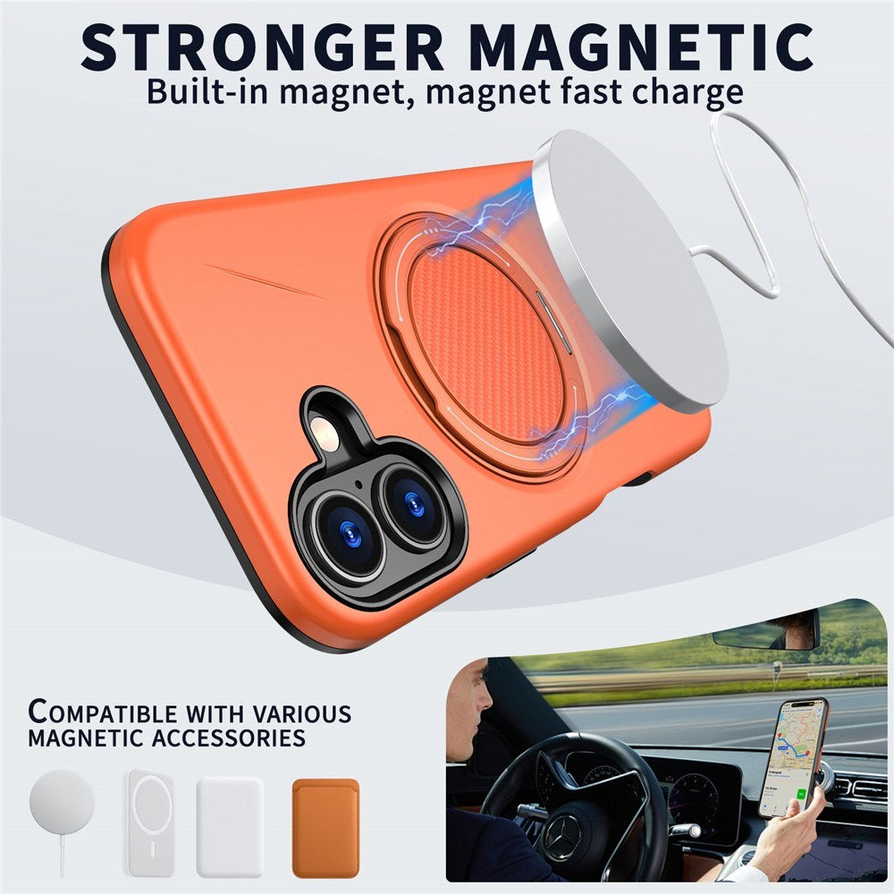 EIDERWOOD iPhone 17 Cover m. Roterende Kickstand - Orange