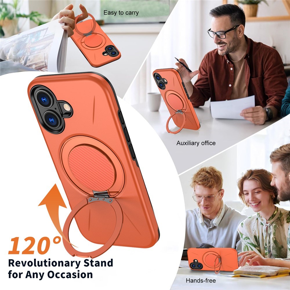 EIDERWOOD iPhone 17 Cover m. Roterende Kickstand - Orange