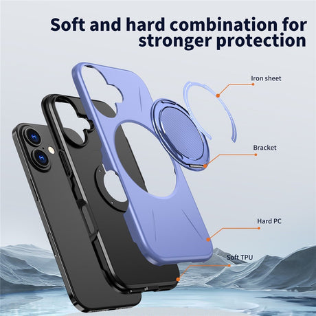 EIDERWOOD iPhone 17 Cover m. Roterende Kickstand - Lilla