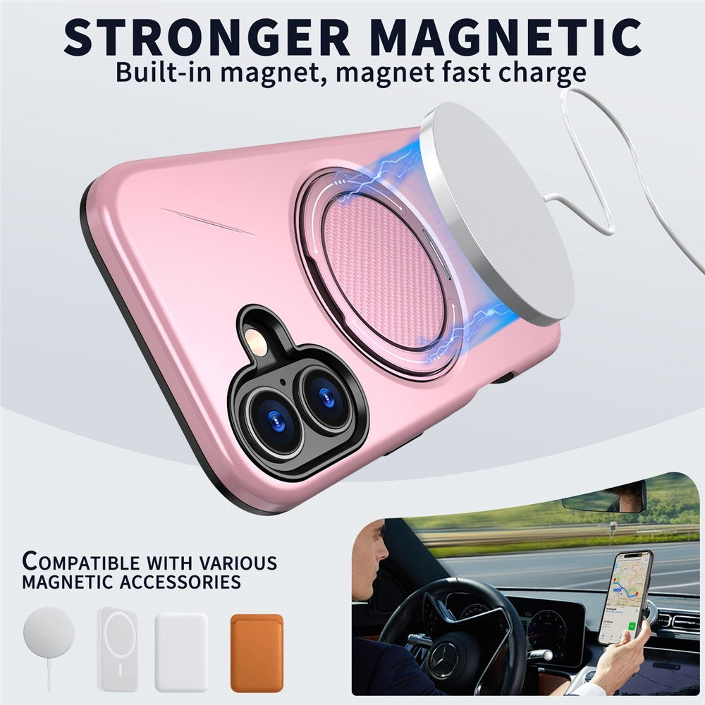 EIDERWOOD iPhone 17 Cover m. Roterende Kickstand - Lyserød