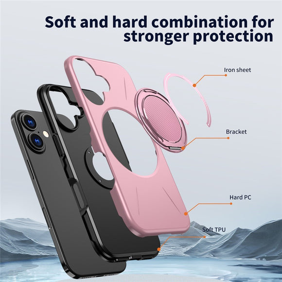 EIDERWOOD iPhone 17 Cover m. Roterende Kickstand - Lyserød