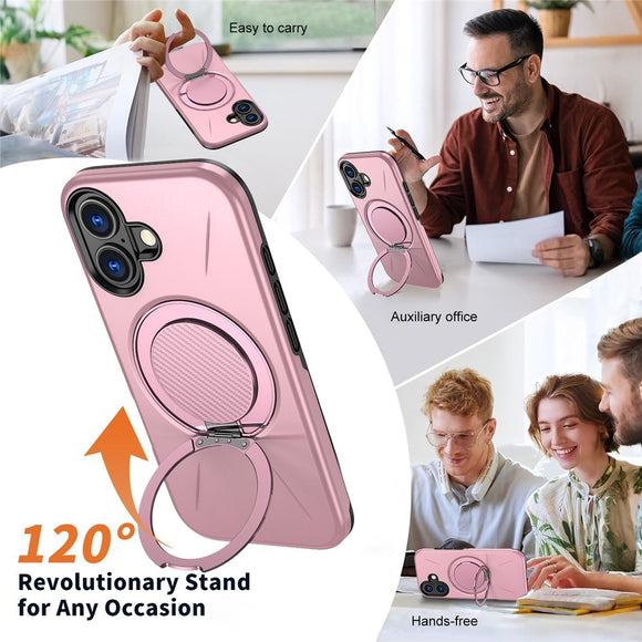 EIDERWOOD iPhone 17 Cover m. Roterende Kickstand - Lyserød