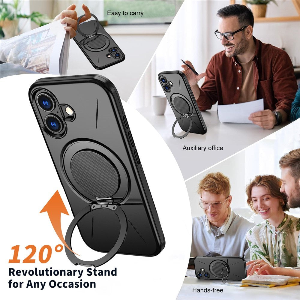 EIDERWOOD iPhone 17 Cover m. Roterende Kickstand - Sort