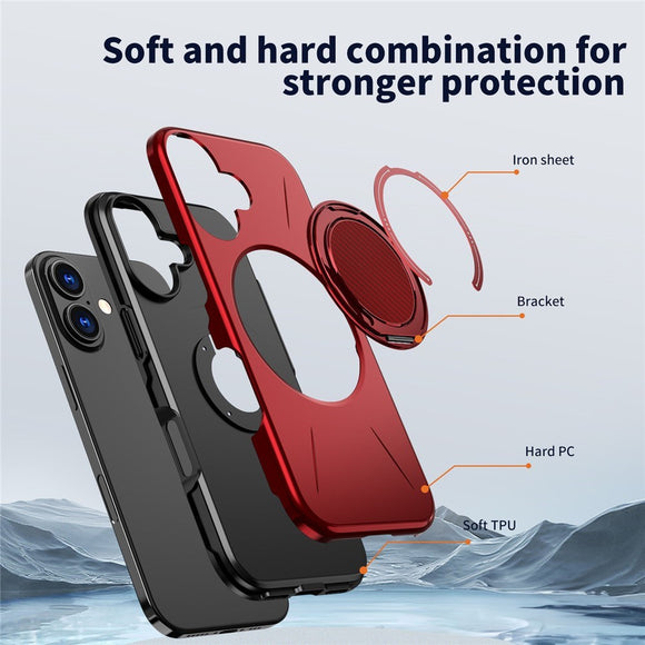 EIDERWOOD iPhone 17 Cover m. Roterende Kickstand - Rød