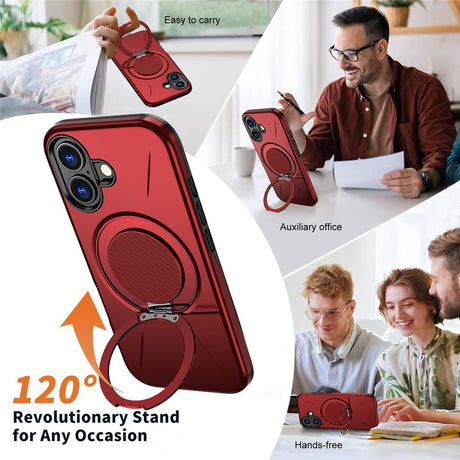 EIDERWOOD iPhone 17 Cover m. Roterende Kickstand - Rød