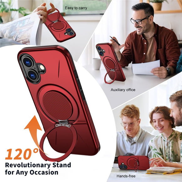 EIDERWOOD iPhone 17 Cover m. Roterende Kickstand - Rød
