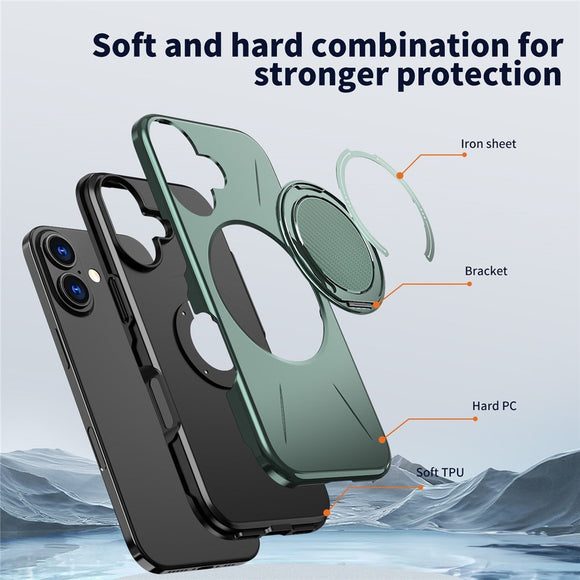 EIDERWOOD iPhone 17 Cover m. Roterende Kickstand - Grøn