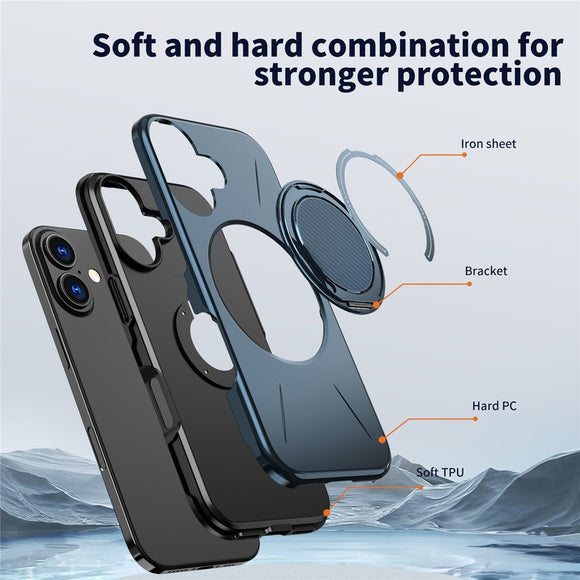 EIDERWOOD iPhone 17 Cover m. Roterende Kickstand - Blå