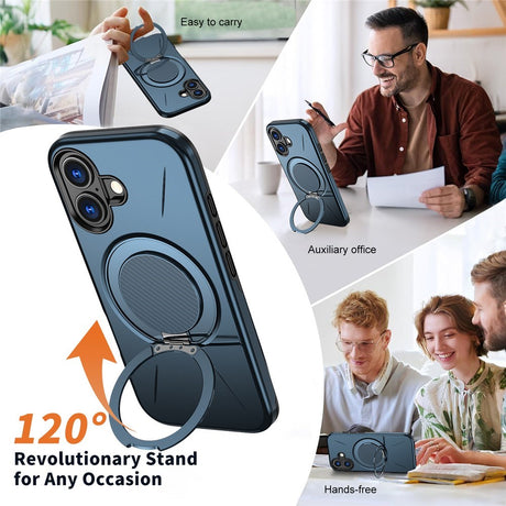 EIDERWOOD iPhone 17 Cover m. Roterende Kickstand - Blå