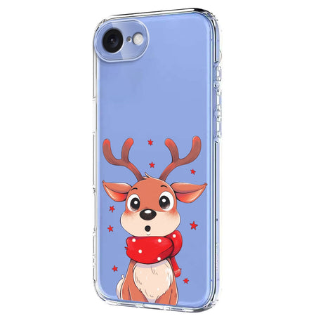 EIDERWOOD iPhone 17e / 16e Fleksibelt Plastik Julecover m. Motiv - Gennemsigtig / Rensdyr