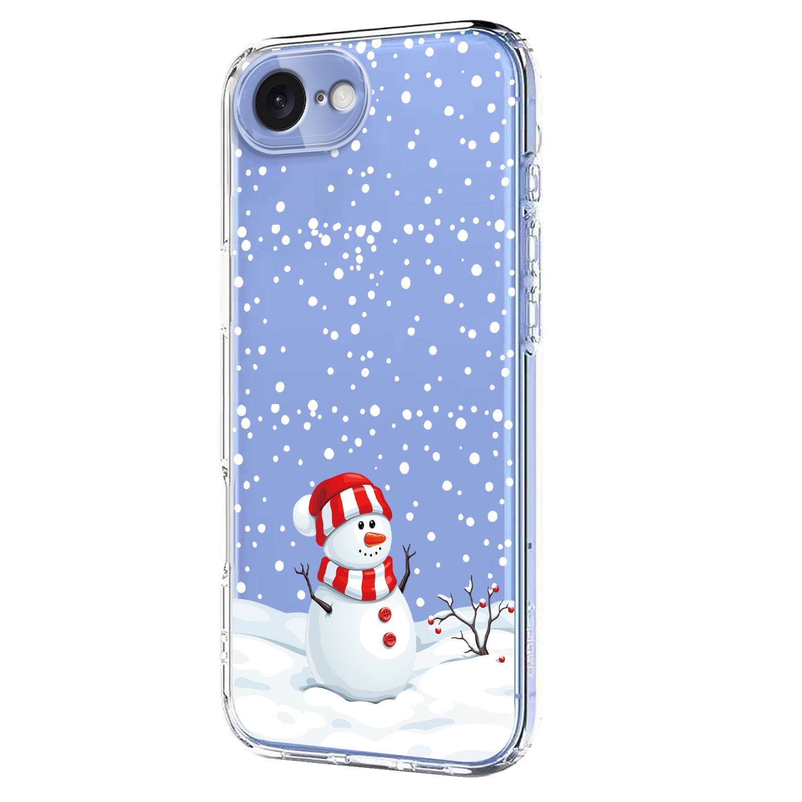 EIDERWOOD iPhone 17e / 16e Fleksibelt Plastik Julecover m. Motiv - Gennemsigtig / Snemand