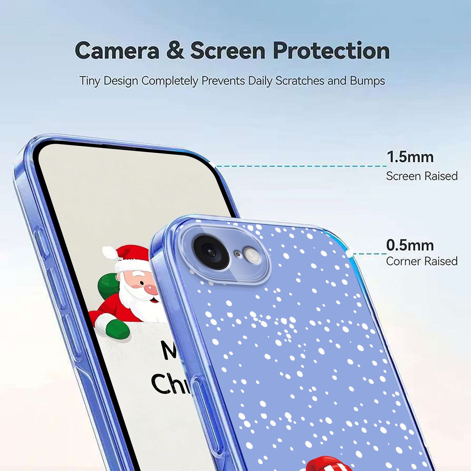 EIDERWOOD iPhone 17e / 16e Fleksibelt Plastik Julecover m. Motiv - Gennemsigtig / Snemand