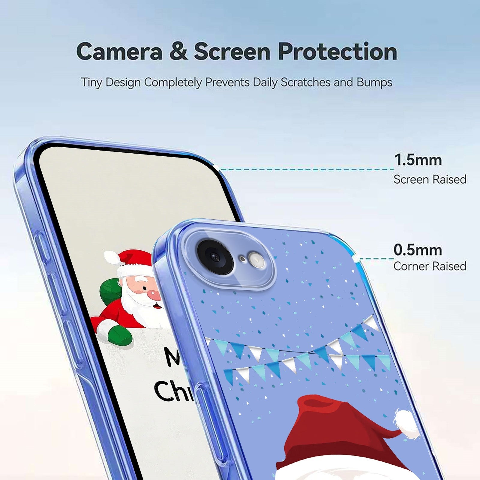 EIDERWOOD iPhone 17e / 16e Fleksibelt Plastik Julecover m. Motiv - Gennemsigtig / Julemanden