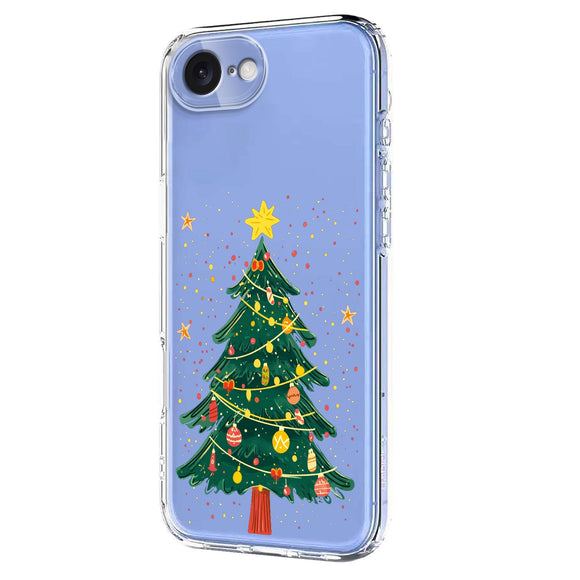 EIDERWOOD iPhone 17e / 16e Fleksibelt Plastik Julecover m. Motiv - Gennemsigtig / Juletræ