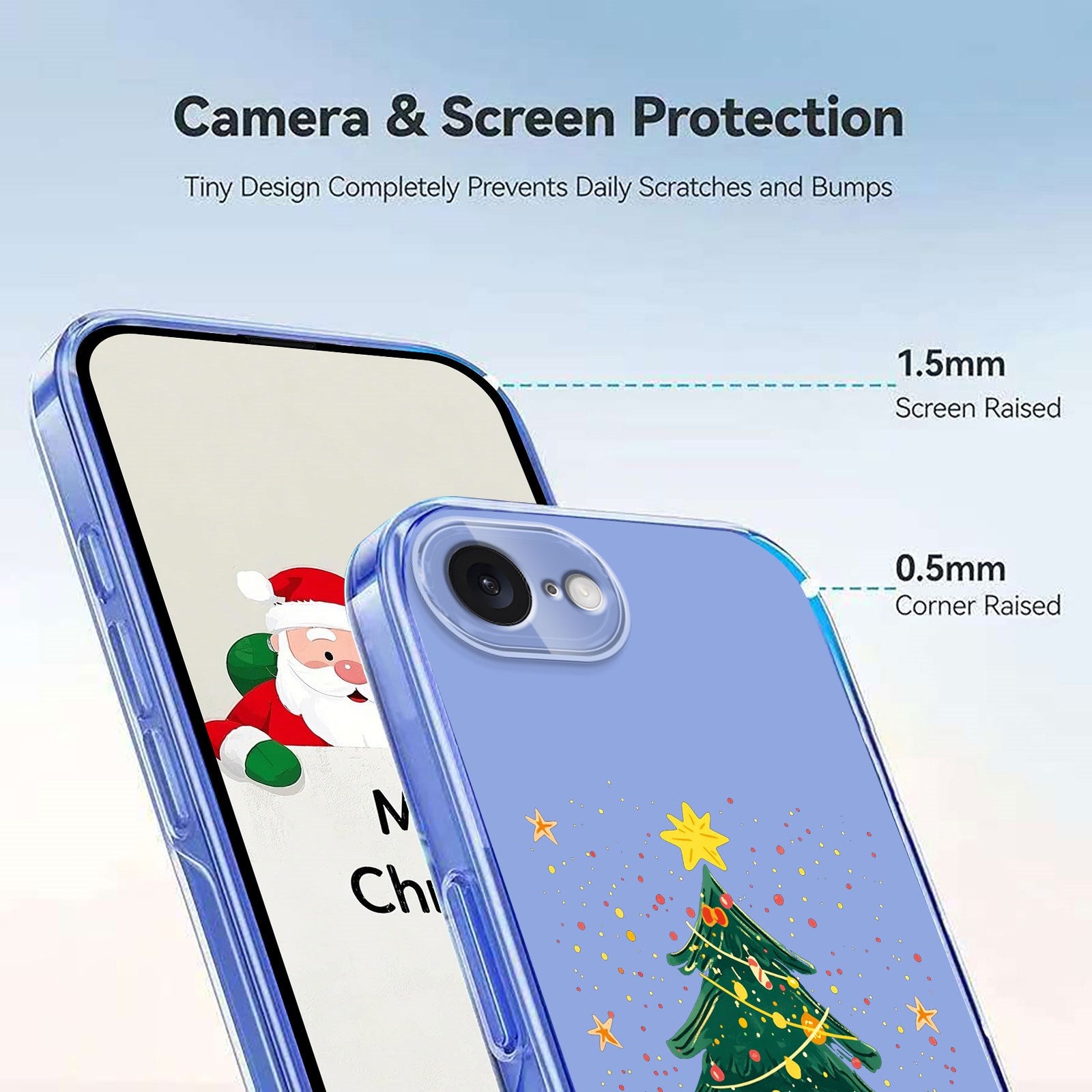 EIDERWOOD iPhone 17e / 16e Fleksibelt Plastik Julecover m. Motiv - Gennemsigtig / Juletræ