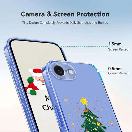 EIDERWOOD iPhone 17e / 16e Fleksibelt Plastik Julecover m. Motiv - Gennemsigtig / Juletræ
