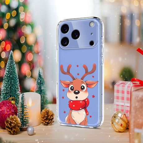 EIDERWOOD iPhone 17 Pro Max Fleksibelt Plastik Julecover m. Motiv - Gennemsigtig / Rensdyr