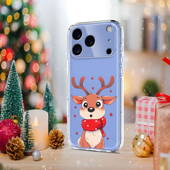 EIDERWOOD iPhone 17 Pro Max Fleksibelt Plastik Julecover m. Motiv - Gennemsigtig / Rensdyr