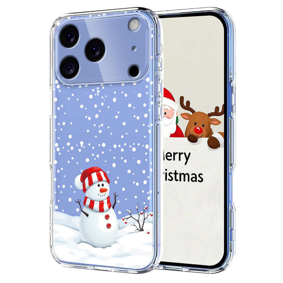 EIDERWOOD iPhone 17 Pro Max Fleksibelt Plastik Julecover m. Motiv - Gennemsigtig / Snemand