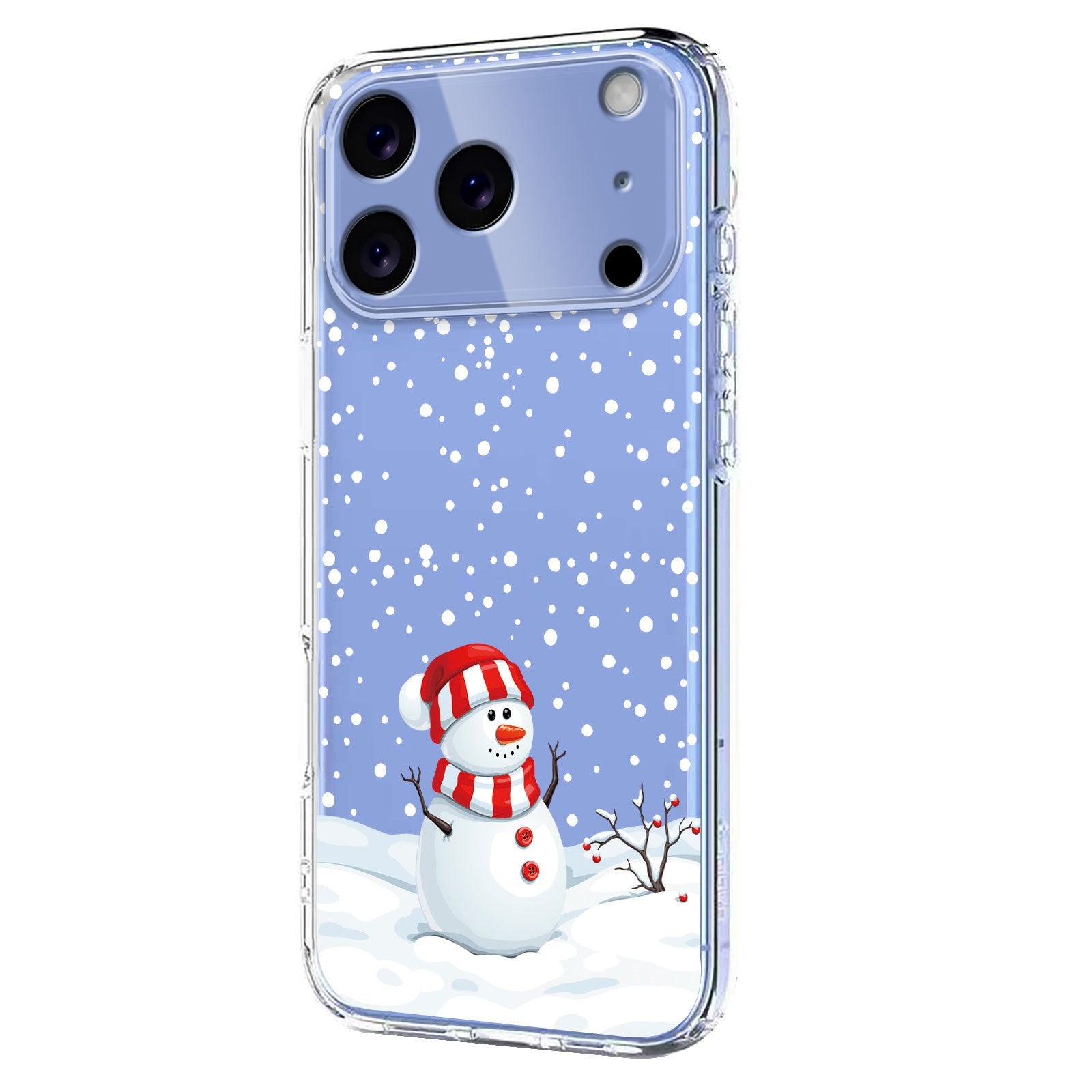 EIDERWOOD iPhone 17 Pro Max Fleksibelt Plastik Julecover m. Motiv - Gennemsigtig / Snemand