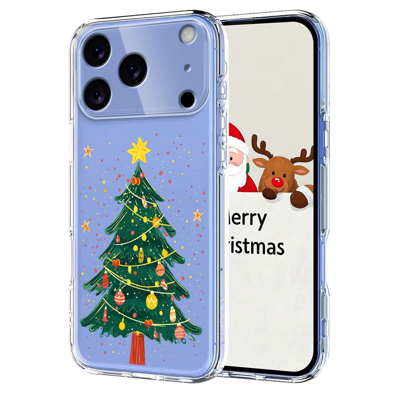 EIDERWOOD iPhone 17 Pro Max Fleksibelt Plastik Julecover m. Motiv - Gennemsigtig / Juletræ