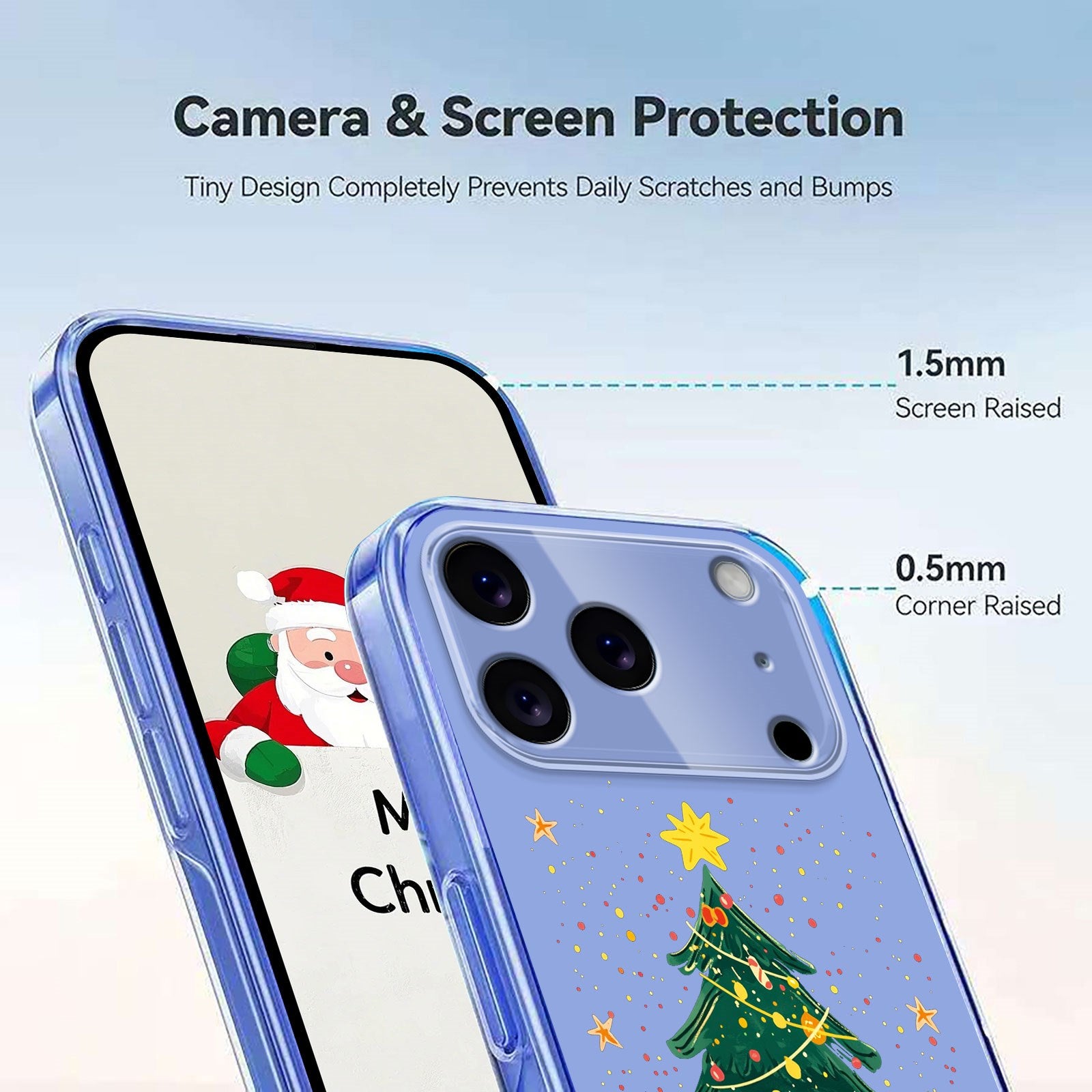 EIDERWOOD iPhone 17 Pro Max Fleksibelt Plastik Julecover m. Motiv - Gennemsigtig / Juletræ