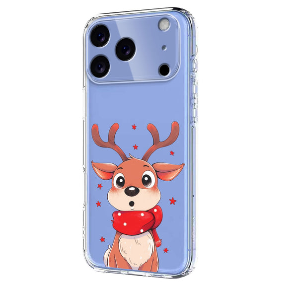 EIDERWOOD iPhone 17 Pro Fleksibelt Plastik Julecover m. Motiv - Gennemsigtig / Rensdyr