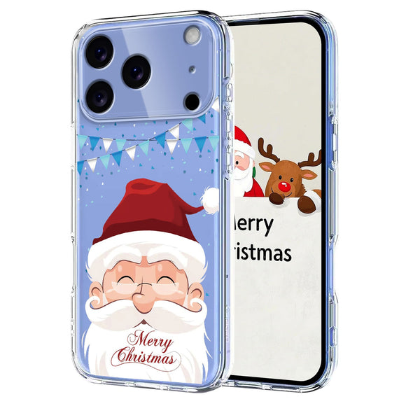 EIDERWOOD iPhone 17 Pro Fleksibelt Plastik Julecover m. Motiv - Gennemsigtig / Julemanden