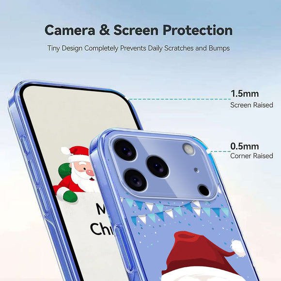 EIDERWOOD iPhone 17 Pro Fleksibelt Plastik Julecover m. Motiv - Gennemsigtig / Julemanden