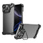 iPhone 16 Pro Todelt Metal Bumper Cover m. Ståfunktion & Linsebeskytter - Sort
