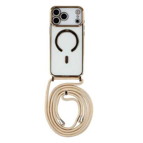 EIDERWOOD iPhone 17 Pro Max Fleksibelt Plastik Cover m. Justerbar Strop - MagSafe Kompatibel - Gennemsigtig / Guld