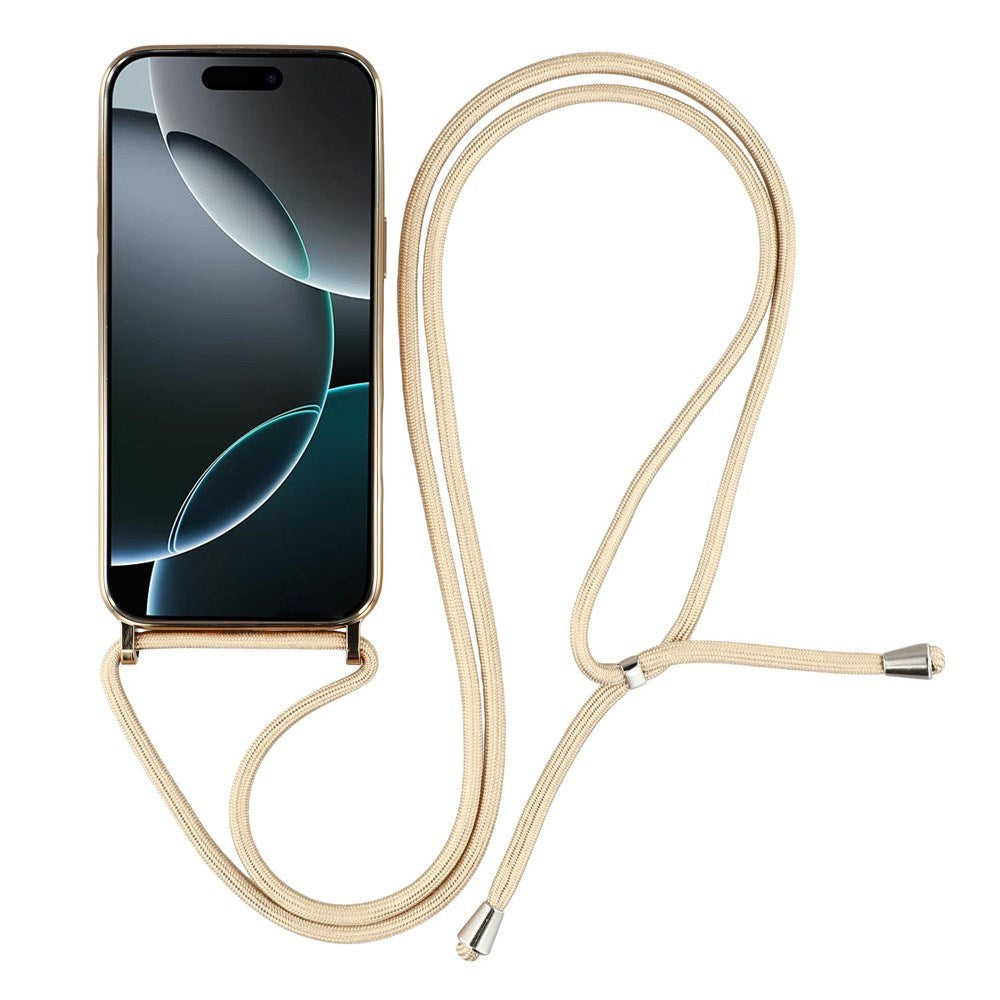 EIDERWOOD iPhone 17 Pro Max Fleksibelt Plastik Cover m. Justerbar Strop - MagSafe Kompatibel - Gennemsigtig / Guld