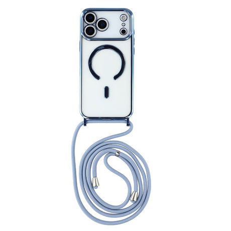 EIDERWOOD iPhone 17 Pro Fleksibelt Plastik Cover m. Justerbar Strop - MagSafe Kompatibel - Gennemsigtig / Blå