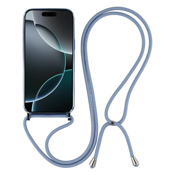 EIDERWOOD iPhone 17 Pro Fleksibelt Plastik Cover m. Justerbar Strop - MagSafe Kompatibel - Gennemsigtig / Blå