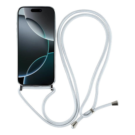 EIDERWOOD iPhone 17 Pro Fleksibelt Plastik Cover m. Justerbar Strop - MagSafe Kompatibel - Gennemsigtig / Sølv
