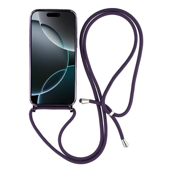 EIDERWOOD iPhone 17 Pro Fleksibelt Plastik Cover m. Justerbar Strop - MagSafe Kompatibel - Gennemsigtig / Lilla