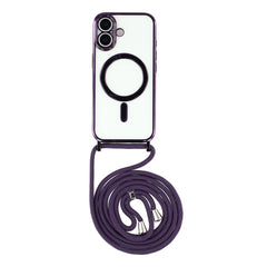 EIDERWOOD iPhone 17 Fleksibelt Plastik Cover m. Justerbar Strop - MagSafe Kompatibel - Gennemsigtig / Lilla