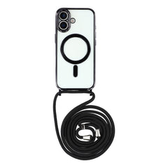 EIDERWOOD iPhone 17 Fleksibelt Plastik Cover m. Justerbar Strop - MagSafe Kompatibel - Gennemsigtig / Sort
