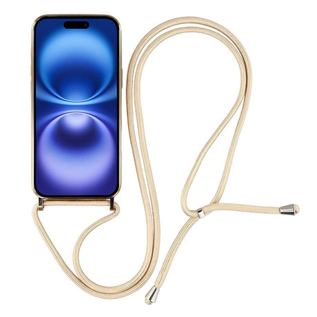 EIDERWOOD iPhone 17 Fleksibelt Plastik Cover m. Justerbar Strop - MagSafe Kompatibel - Gennemsigtig / Guld