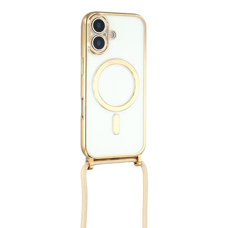 EIDERWOOD iPhone 17 Fleksibelt Plastik Cover m. Justerbar Strop - MagSafe Kompatibel - Gennemsigtig / Guld
