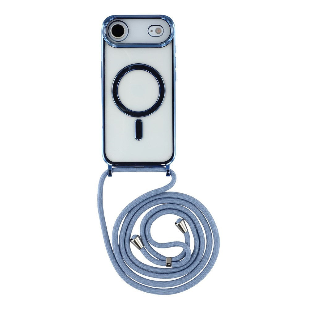 EIDERWOOD iPhone Air Fleksibelt Plastik Cover m. Justerbar Strop - MagSafe Kompatibel - Gennemsigtig / Blå