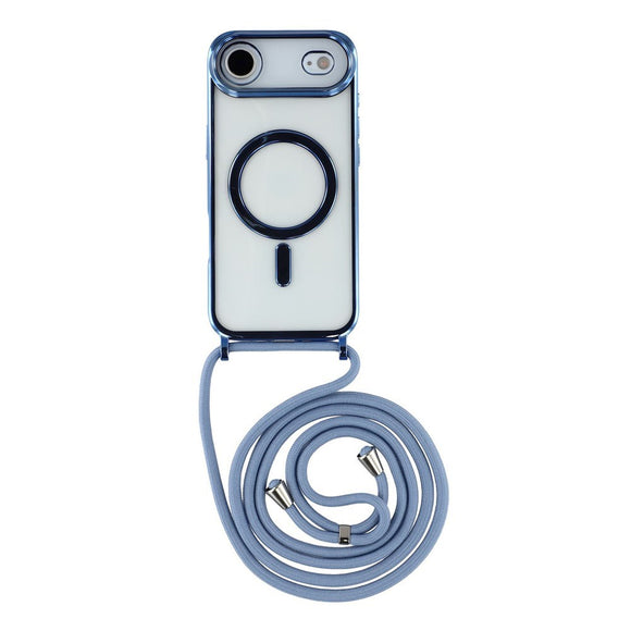 EIDERWOOD iPhone Air Fleksibelt Plastik Cover m. Justerbar Strop - MagSafe Kompatibel - Gennemsigtig / Blå