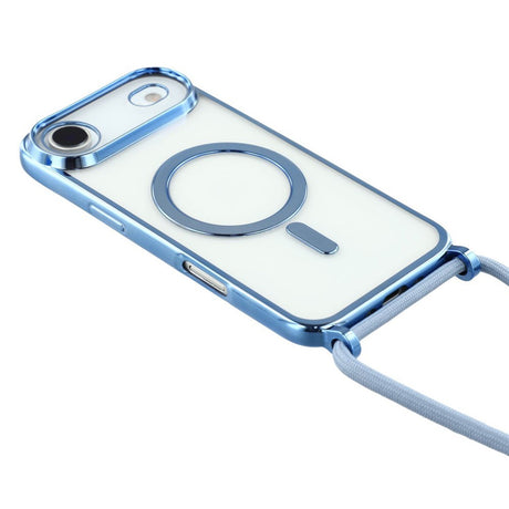 EIDERWOOD iPhone Air Fleksibelt Plastik Cover m. Justerbar Strop - MagSafe Kompatibel - Gennemsigtig / Blå